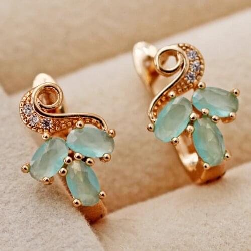 Luxury Hoop Earrings for Women White Gold Filled Earring With purple Zircon Jewelry For Women Anniversary Engagement