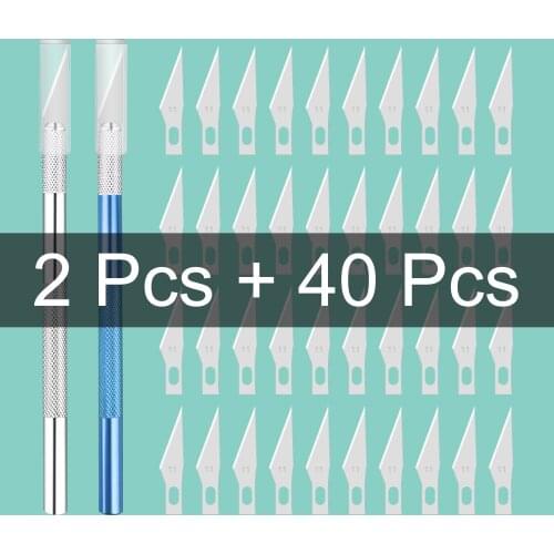 Scalpel Carbon Steel Non-Slip Handle Metal Blade Kit Engraving Craft PCB Repair Hand Tools Animal Medical Cutting Multi-color