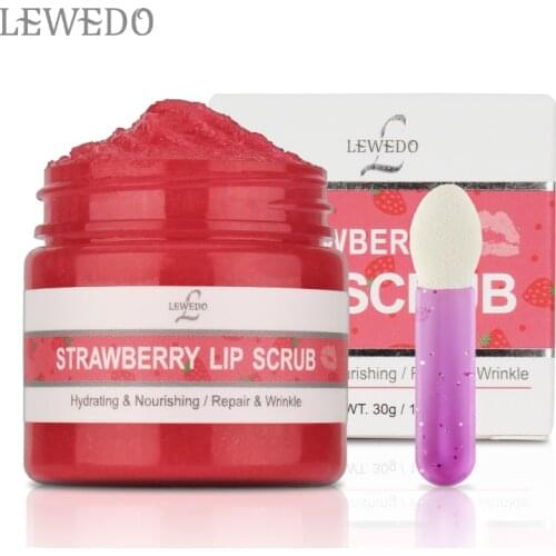 LEWEDO Lip Care 30g Strawberry Lip Scrubs Protect Lips Repairing Remove Dead Skin Exfoliating Moisturizer Lips Korean Cosmetics