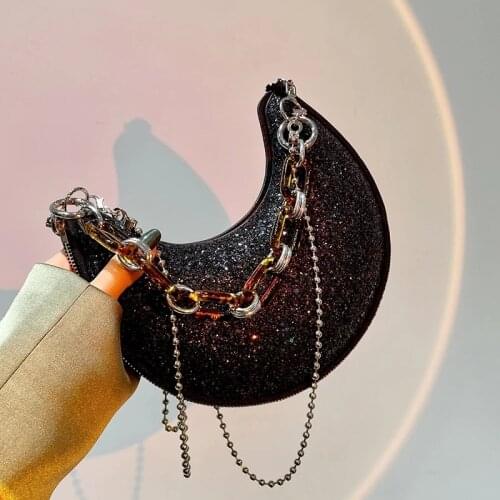 Half Moon Underarm Bag Zebra print Tote bag 2021 Summer New PU Leather Womens Designer Handbag Chain Shoulder Messenger Bag