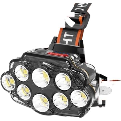 Super bright led headlight glare head-mounted flashlight rechargeable long-range night fishing lamp induction of small household