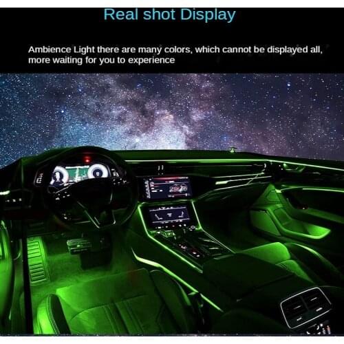RGB LED Strips Ambient Light APP Bluetooth Control for Car Interior Atmosphere Light Lamp 8 colors DIY Music 8M Fiber Optic Band