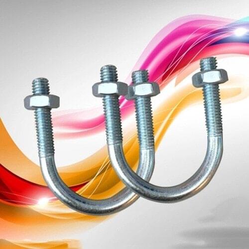 2pcs M12 U-bolt U-shaped card galvanized Riding cards U shape pipe U-screw Tube inner diameter 32-125mm Inner width 40-140mm