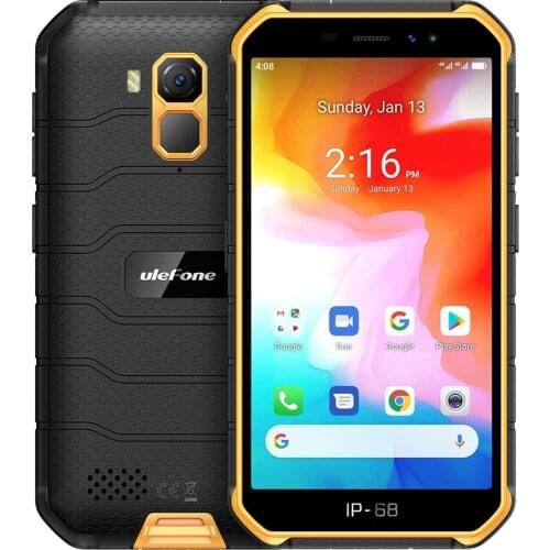 Ulefone Armor X7 5.0 inch NFC IP68 IP69K Waterproof Android 10 2GB RAM 16GB ROM MT6761 Quad Core 4G Smartphone