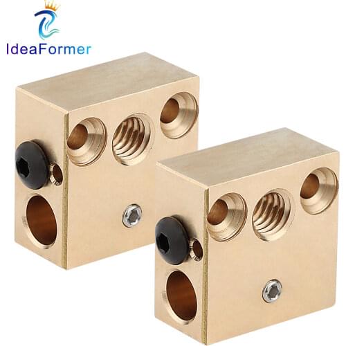 High Quality CR10 Brass Heater Block High Temperature CR10 Hotend Heat Block For Ender 3 MK7/MK8/MK9 Extruder Printing J-Head