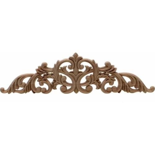 VZLX Floor Carving Wood Carving Natural Wood Appliques For Furniture Cabinet Home Decoration Maison Accessories Wood Furniture