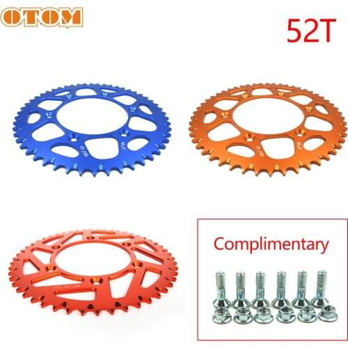 OTOM 52T Rear Chain Sprocket W/Motorcycle Chain Plate Screws For KTM EXC EXCF SX XCW XCFW MXC HUSQVARNA FC FE FX 250 350 450 530