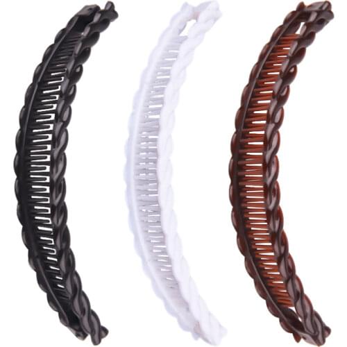 1PC Banana Hair Clip New Solid Color Hair Claws Women Barrettes Hair Pins Hair Accessories for Girls Ponytail Holder Hair Clamp