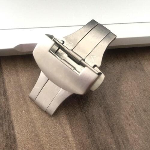 MERJUST DIY Brushed 22mm Silver Metal Stainless Steel Strap Butterfly Buckle For PAM Watchband Clasp Buckle