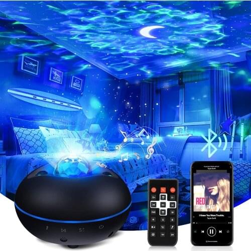 Star Projector Galaxy Lamp Music Speaker Remote Control 3 in 1 Ocean Galaxy Projector Night Lights for Bedroom Home Party Gift