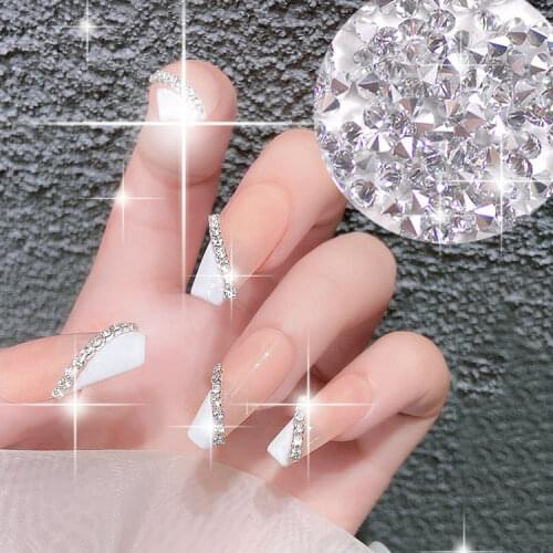 1.2mm 1440 grains nail crystal micro diamonds Transparent elves bead sand DIY glitter gem mini decorative beads Micro zircon