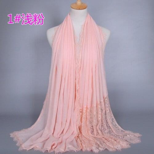 120pcs/lot Plain Women Arab cotton flower lace scarf shawl pashmina/Muslim Hijab Long Scarf wrap