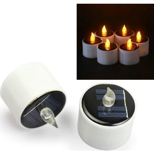 120Pcs Solar Powered LED Electronic Tealight Flickering Flameless Candle lamp Tea Light Wedding Xmas Church Party decor-Amber