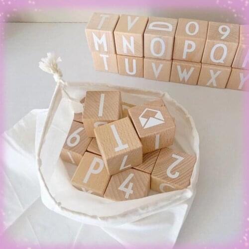 2021 latest childrens wooden alphabet building blocks stacked Montessori educational toys for preschool childrenlearningletters