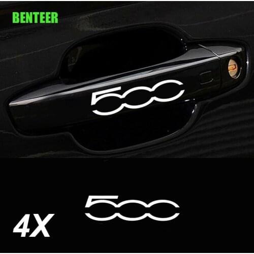 4pcs Car door handle sticker for fiat 500