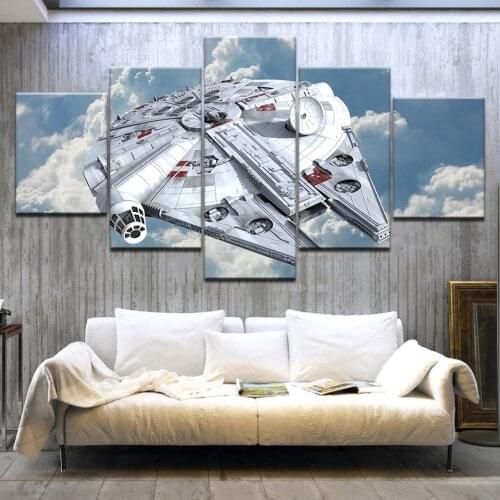 5 Panel/pieces HD Print Falcon Start wars modern Print On Canvas Art Painting For home living room decoration