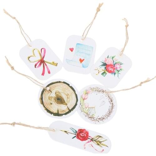 50pcs Message Handmade With Love Kraft Paper Label Party Favor Gift Rope Paper Card Suitable For Gift Packaging Baking Label