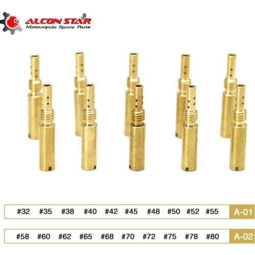 Alconstar 10pcs #32-#80 Slow Pilot Jet Vice Injector Nozzle For Keihin PE CVK FCR PWM PJ CBR CR N424-21 OKO CVK Injector Nozzle