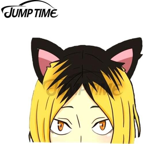 Jump Time 13 x 12.6cm For Kenma Peeker RV Car Stickers Windows Scratch-proof Cartoon Vinyl Car Wrap Waterproof Decal