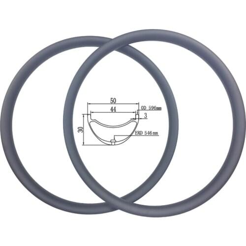 27.5er 650B MTB DH AM Enduro XC tubeless 50mm x 30mm deep hookless carbon rim 36 hole all mountain bike wheel UD 3K matte glossy