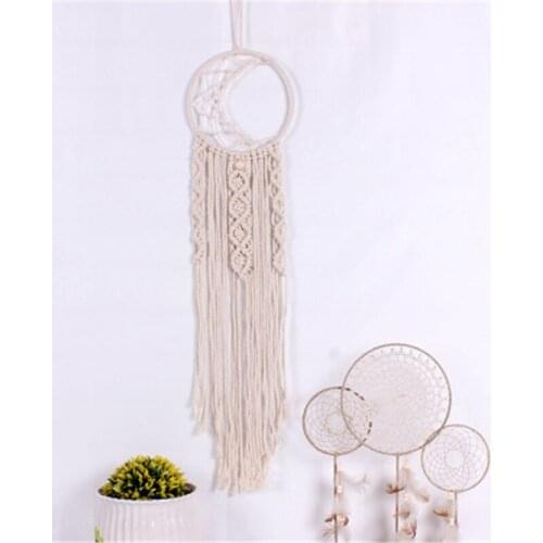 Bohemian Chic Macrame Wall Hanging Tapestry Mandala Moon Dreamcatcher Wall Decor Boho Woven Knitted Tapestries Home Decoration