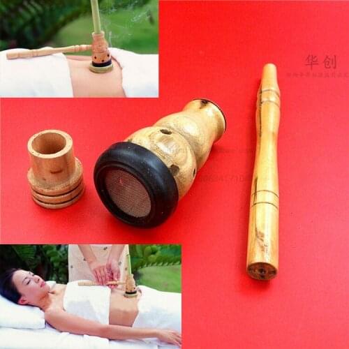 Household wooden aromatherapy furnace gourd moxibustion box querysystem cauterize moxa roll moxa utensils medical Warm uterus
