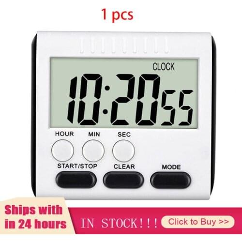 Digital Screen Kitchen Timer Large Display Digital Timer Square Cooking Count Up Countdown Alarm Clock Sleep Stopwatch Clock