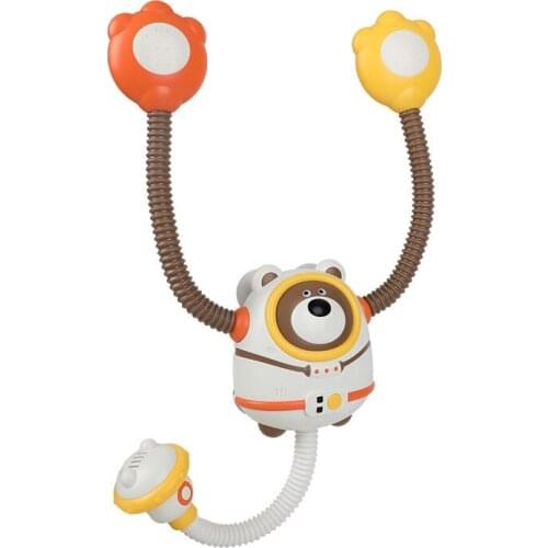Baby Bath Toys Electric Space Bear Shower Automatic Watering Toy Two-Headed Water Summer Water Bathtub Toys for Toddler