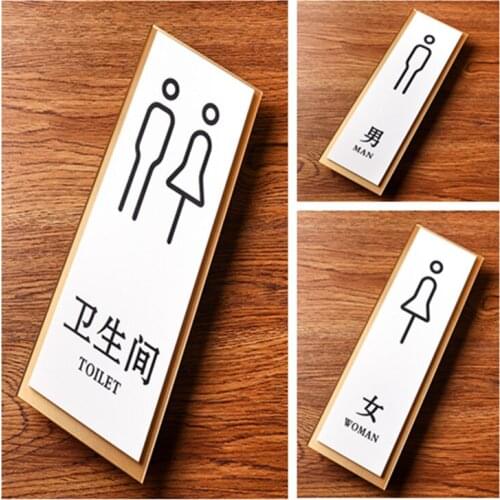 House Toilets Signs Warm Tips Wall Stickers Acrylic Men Women Signage WC Self-adhesive Indicator Plaque Sign Door Plates