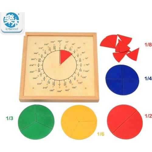 Montessori Board Baby Toys Circular Mathematics Fraction Division Teaching Aids Wooden Toys Child Educational Gift Math Toy