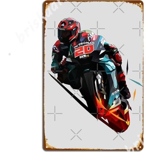 Fabio Quartararo Low Poly Metal Signs Club Home Club Bar Garage Decoration Custom Tin sign Posters