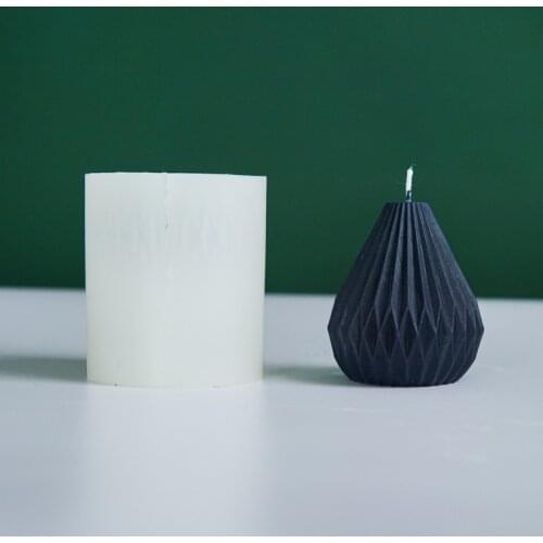 Geometric Line Pear Candle Mold Striped Tapered Silicone Mold Diy Candle Mold Candle Making Supplies Resin Molds Soap Form