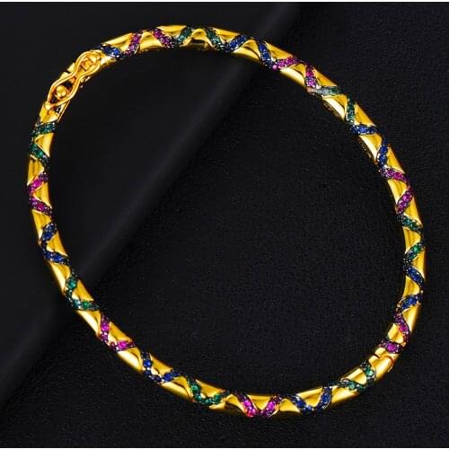 Personality Fine Multicolor CZ Bangle Women man couple bracelet Top Quality Best Super Gift for Friends Lover unexpect surprise