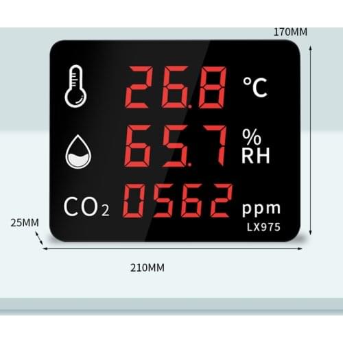 CO2 Meter WIth CO2 Air Quality Sensor Gas Analyzer Detector Carbon Dioxide Monitor With Digital Temperature And Humidity
