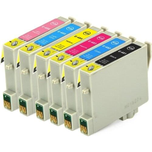 Full Ink 6 PCS Ink Cartridge T0481 T0482 T0483 T0484 T0485 T0486 Printer for Epson STYLUS PHOTO R200 R220 R300 R300M R320 R340