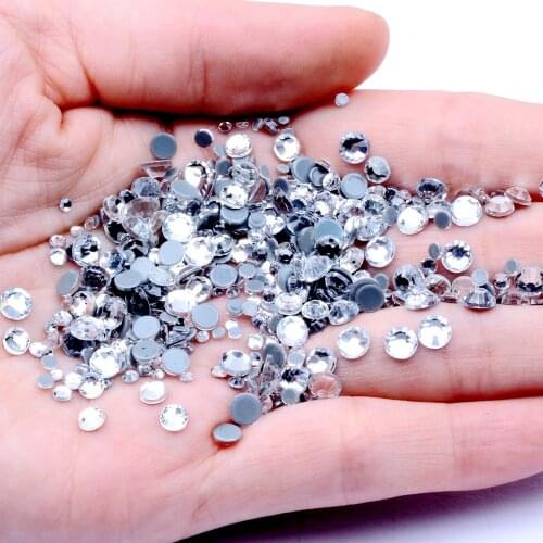 Crystal Clear Color Hotfix Strass Rhinestones Flatback Glue Backing Iron On Glass Stones Appliques For Fabric Garments Supplies