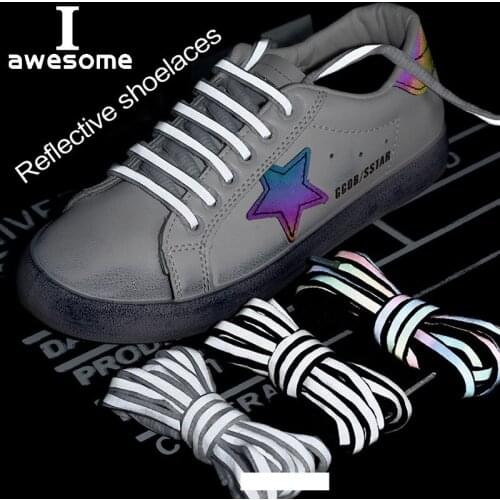 1 pair 100cm/120cm/140cm Cool Highlight Fluorescent Sneaker Shoestrings Sport Shoelaces Reflective Round Rope Light Shoes Lace
