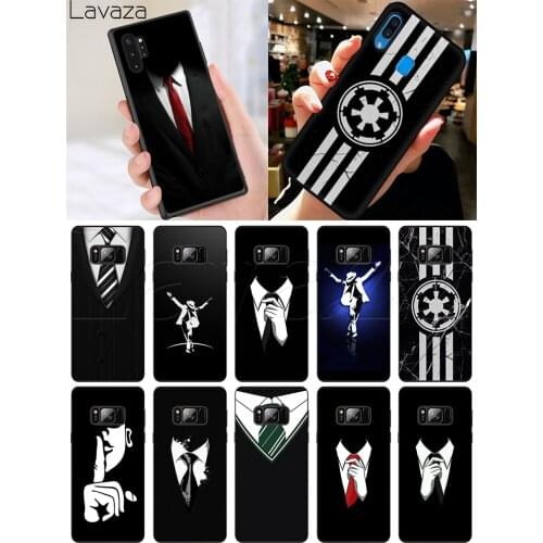 Lavaza Man Suit Shirt Tie Soft Silicone Case for Samsung S6 S7 Edge S8 S9 S10 Note 8 9 10 Plus