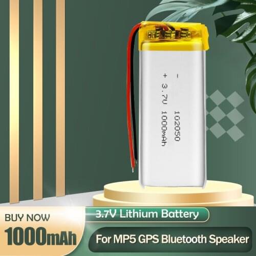 3.7V 1000mAh 102050 Lithium Polymer Li-Po Rechargeable Battery For Microphone Beauty Instrument Bluetooth Speaker Li ion Cell