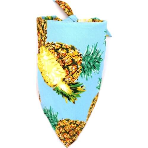 Cute Dog Bandana Scarf Dog Accessories Personality Fruit Print Pineapple Strawberry Pattern Washable Dog Bib Cat
