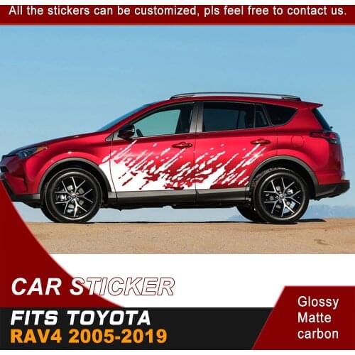 Car Decals Side Body Muddy Splash Vinyl Graphic Cool Car Stickers Custom Fashion Decoration Fit For Toyota Rav4 2005-2019