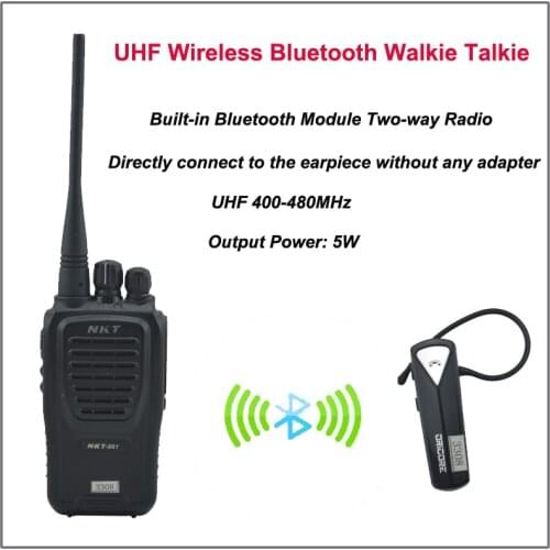 NKT-961B Walkie Talkie Bluetooth UHF 400-470MHz 16CH 4W Built-in Bluetooth Module Two-way radio with Wireless Bluetooth Headset