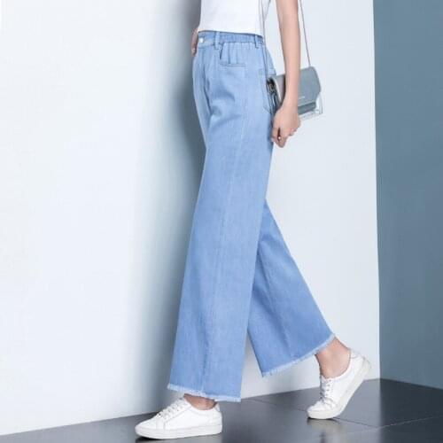 2021 Summer New Korean Leisure Pants Womens Large Straight High Waist Wide Leg Pants