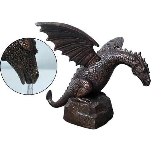 Garden Fountain Dragon Statue Water Feature Dragons Sculpture Yard Decor
