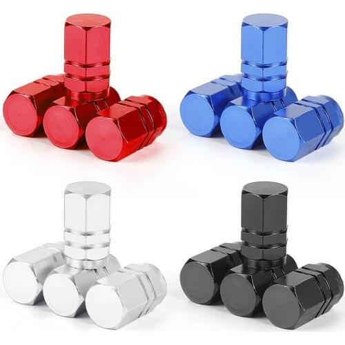 4pc/set Car Wheel Tire Aluminum Tubeless Valves Stem With Dust Caps Car accessories Tire Valve Wheel Stem Cap Car decoration