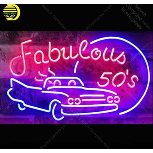 Fabulous 50s Sport Car Man Cave Neon Signs Custom Neon Light Sign Beer Bar Real Glass Neon Sign Lamps Home Decor Beer Handcraft