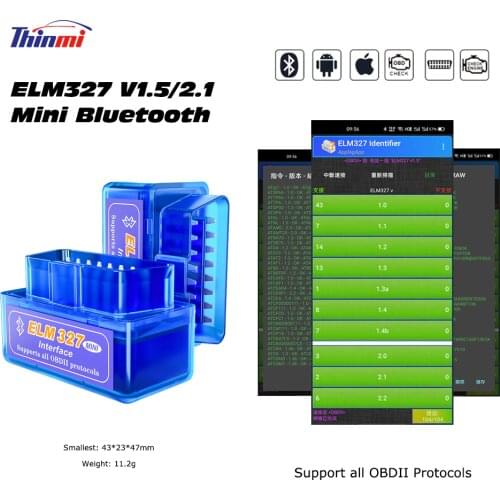 Thinmi Mini V1.5 ELM327 Bluetooth OBD2/EOBD/OBDII Diagnostic Tool Error Code Read and Clear Manufacturer Price OBD2 Adapter