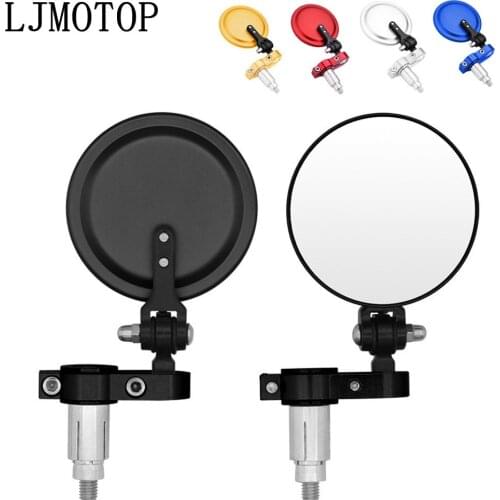 Universal Motorcycle Mirrors 3 Inch Round Folding Bar End Side Mirror for Honda CBR650F CB650F VF750 VFR750 VFR800 VTR1000F