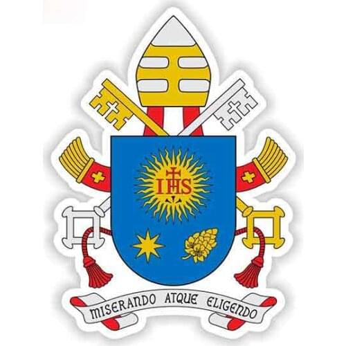 Personality Pope Francis Coat of Arms Logo Car Stickers Helmet Motorcycle Sunscreen Vinyl JDM Bumper Graphic Apply To Car Window