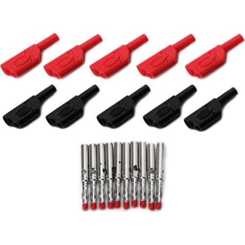 10Sets 4mm Male Retractable Sheath Stackable Banana Plug Wire Solder Connector Drop Ship